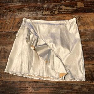 Silver mini skirt